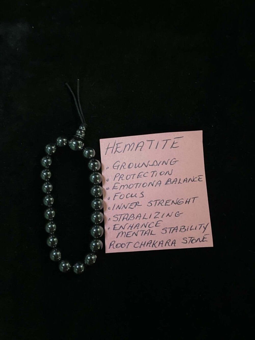 Hematite Unisex Grounding Healing Strength Focus Root Chakara Stretch Bracelet